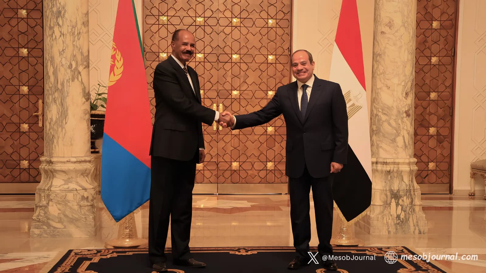 President of Eritrea Isaias Afwerki and gyptian President Abdel Fattah el-Sisi