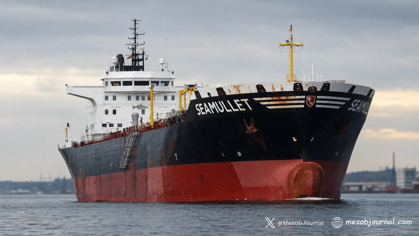 Tanker sailing under a digitally imposed false Eritrean flag.