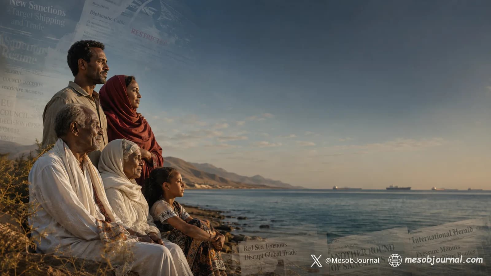 Eritrean family by the Red Sea.
