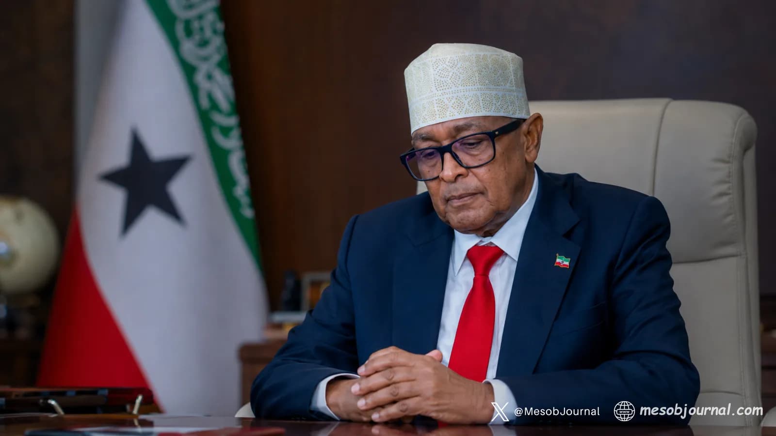 A disappointed-looking Somaliland leader