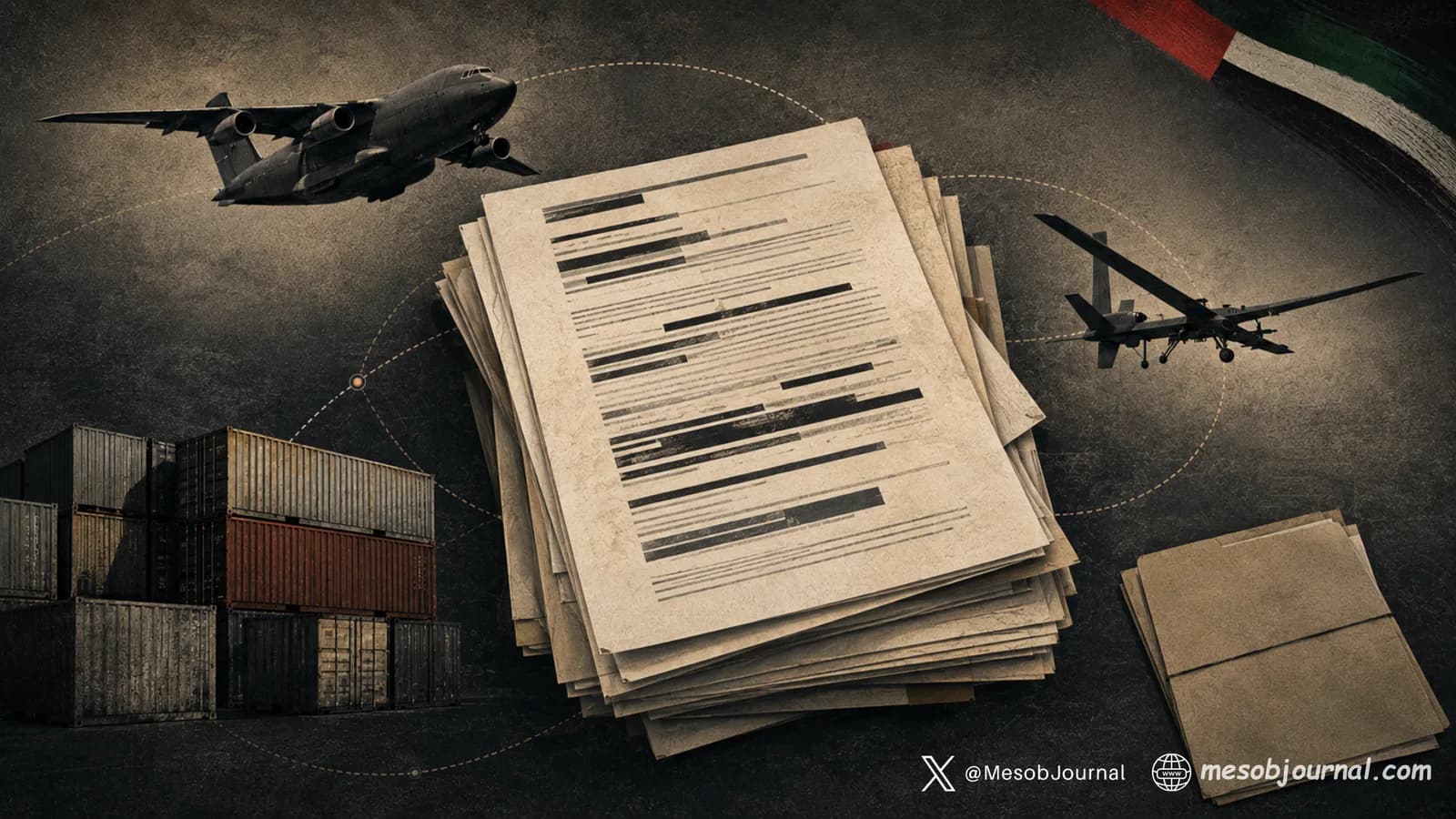 Composite: illustration of scrutiny into external military support for Sudan’s RSF.
