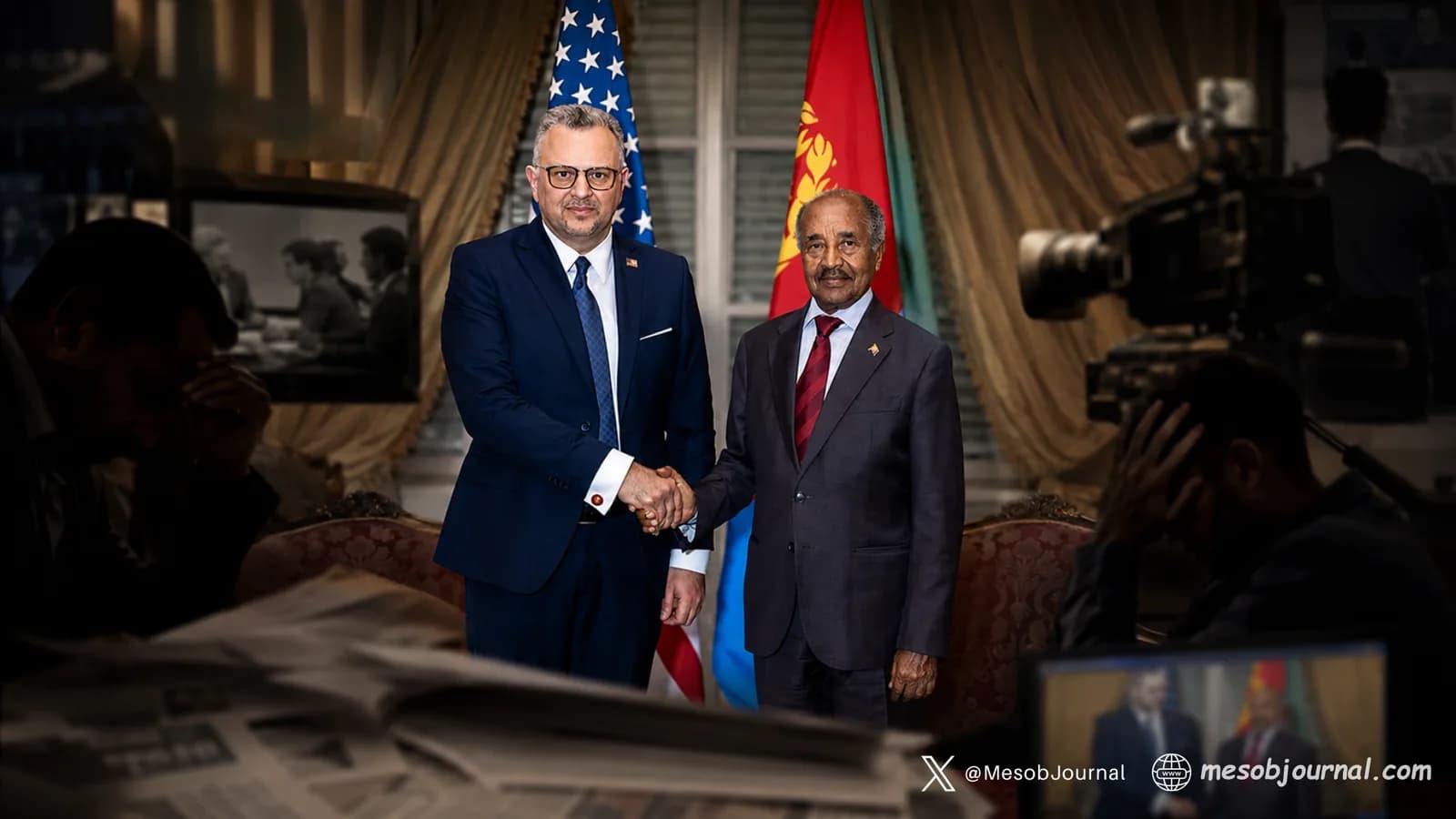 Eritrean diplomatic meeting framed by tense media coverage.