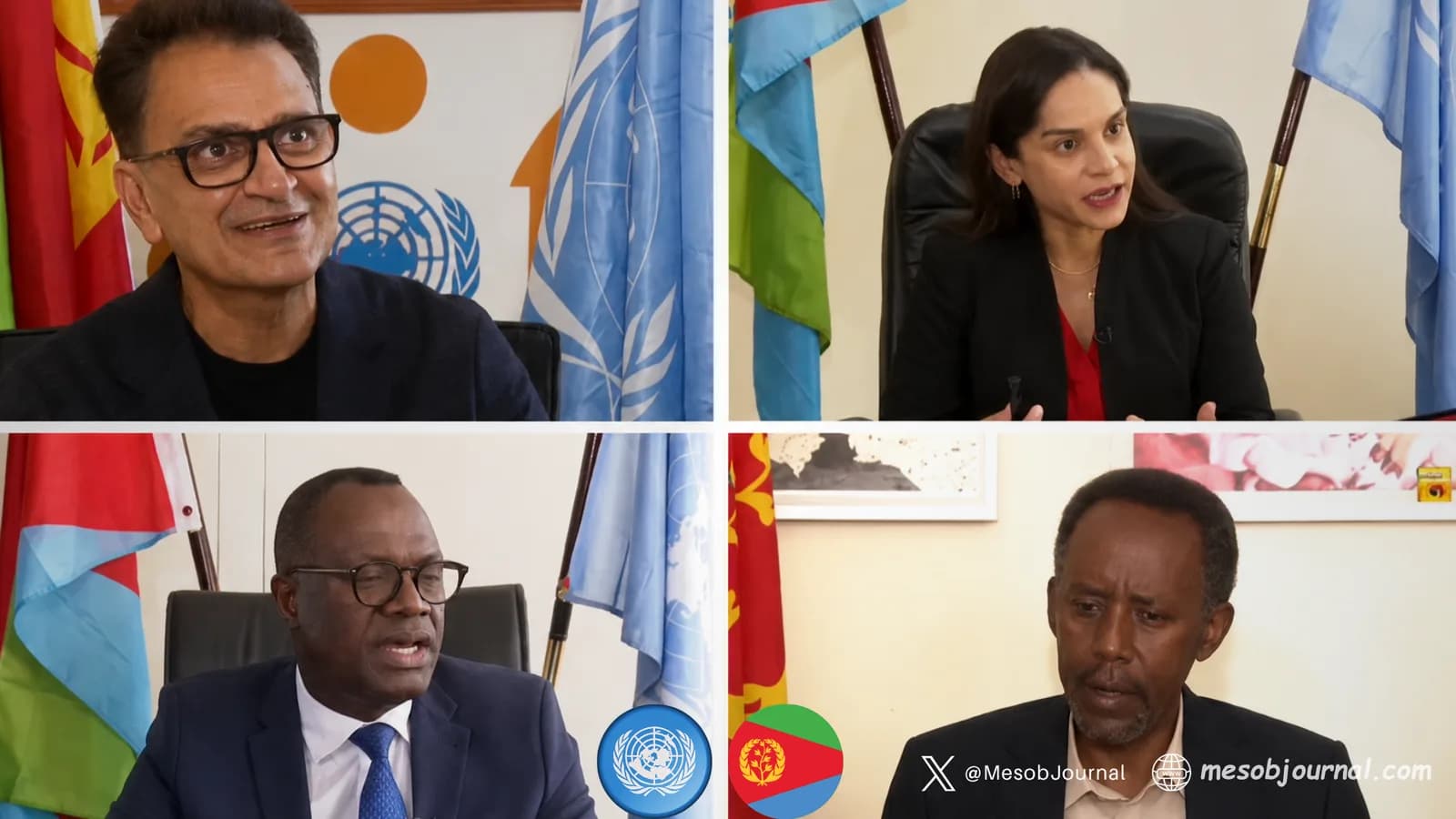 United Nations representatives discussing Eritrea’s development achievements and national progress.