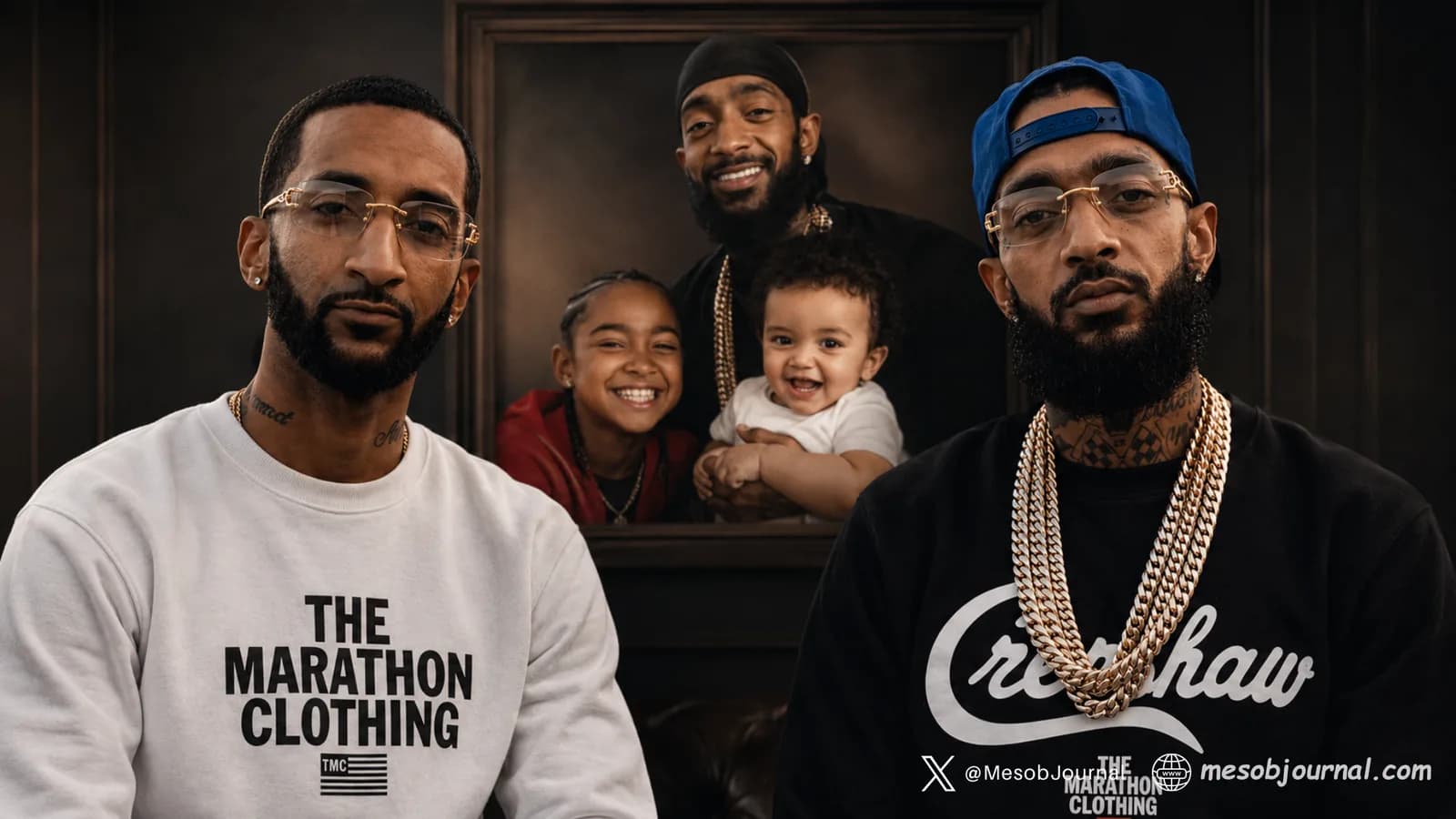Composite portrait illustrating brotherhood, family legacy, and The Marathon brand.