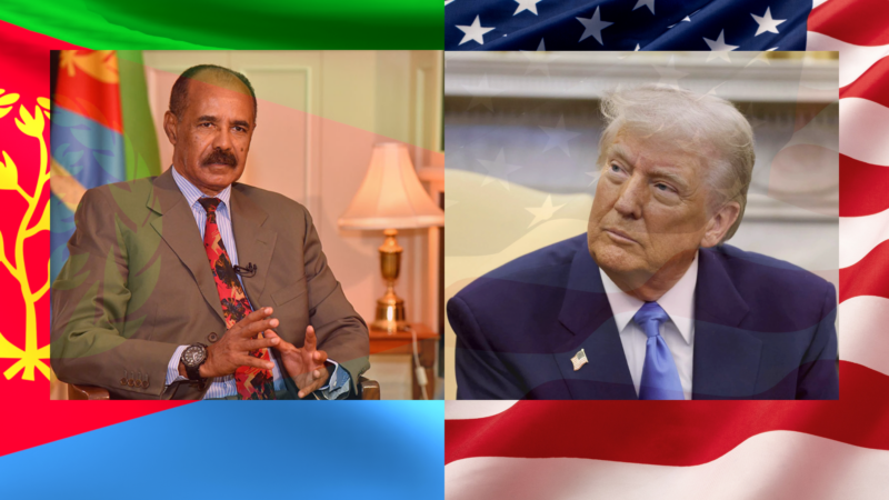 Composite: Eritrean President Isaias Afwerki and US President Donald Trump.